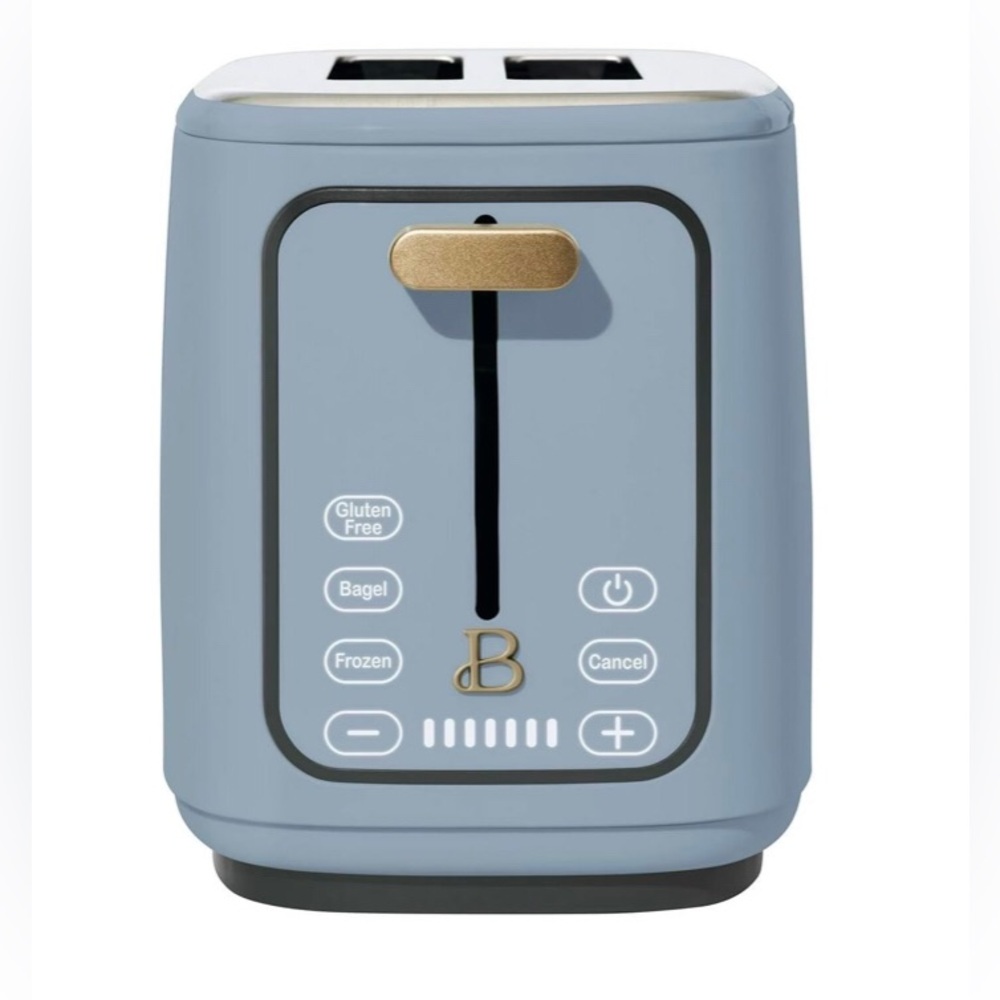 Beautiful 2 Slot Toaster with Touch-Activated Display, Cornflower Blue.